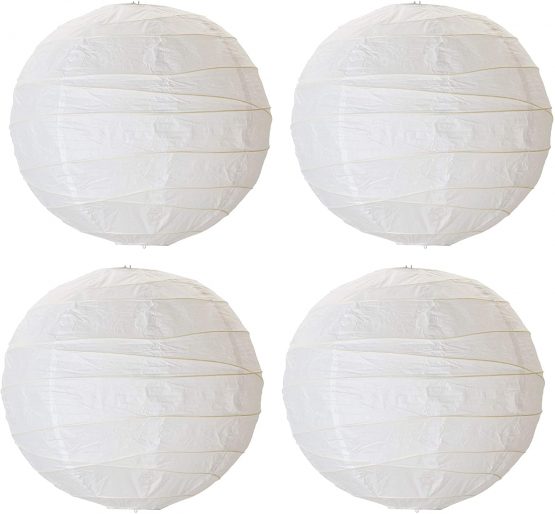 IKEA REGOLIT White Rice Paper Ball Lamp Shade 45cm - Set of 4