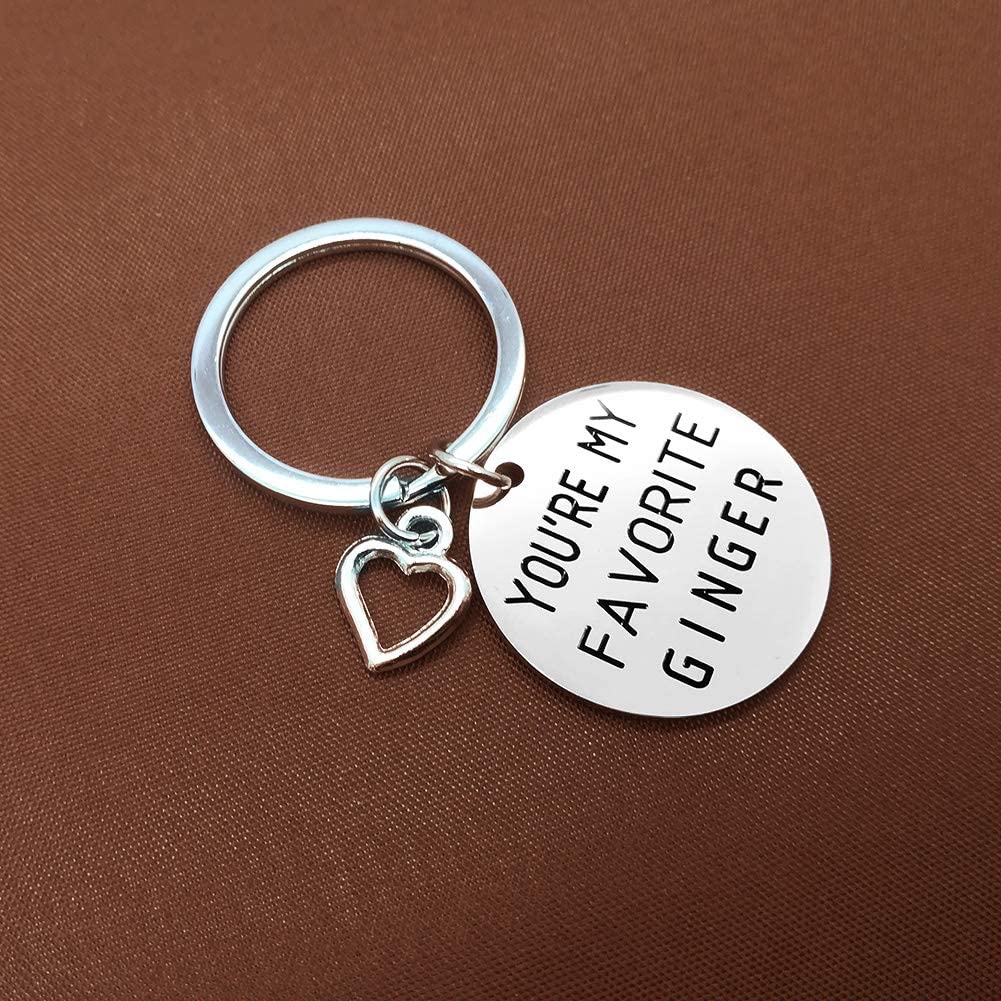 Funny Keychain Keyring Gift You're My Favorite Ginger Key Ring Funny Inspirational Keychain Gift for Valentines Day Birthday Christmas Anniversary Best Friend Boyfriend Girlfriend Husband Wife Gifts - Image 3