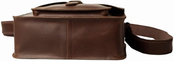 Superior Leather - Men's Leather Messenger Shoulder Bag Business Retro Crazy Horse Leather Crossbody Bag Brown SLG-23 - Image 4