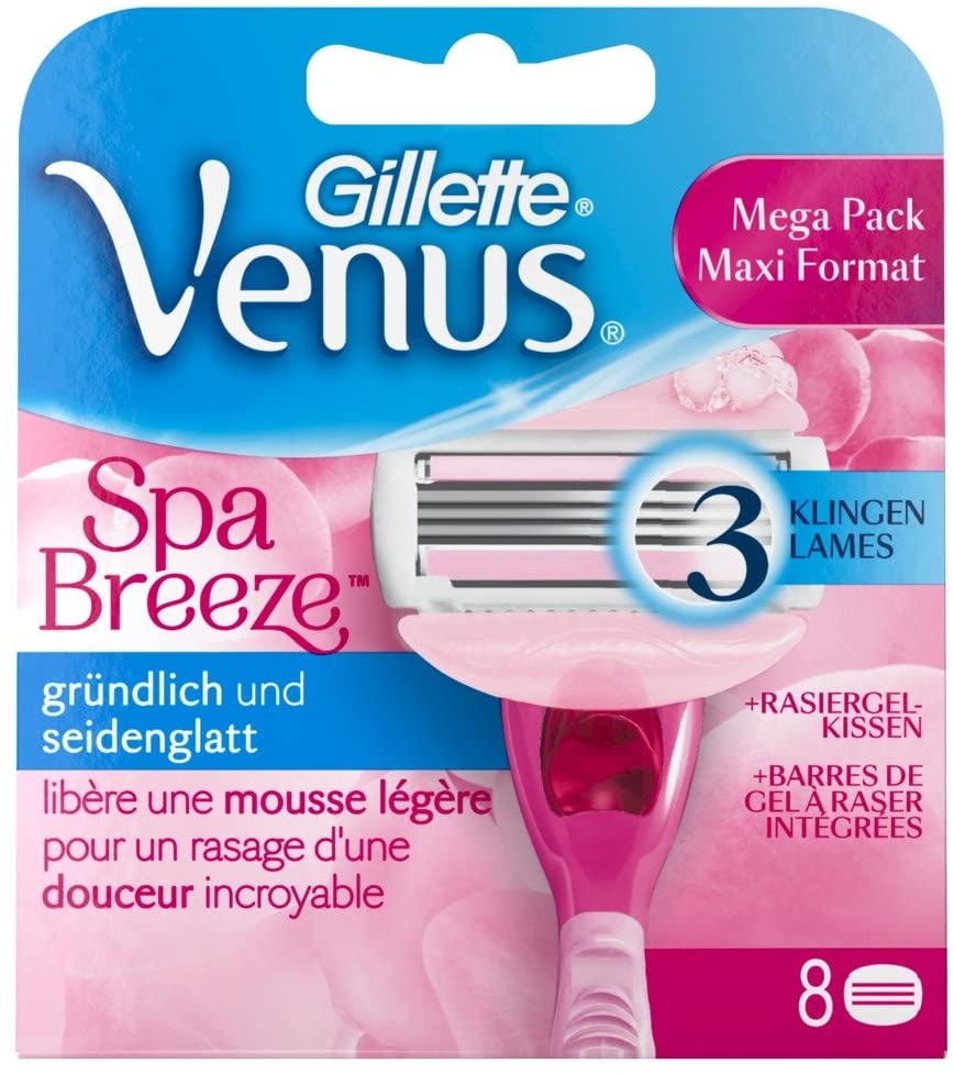 Gillette Venus Breeze Blades, 8 count (Pack of 1)
