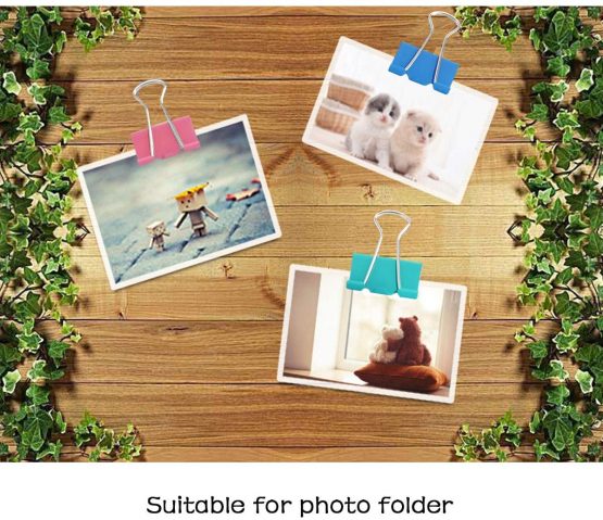 Bulldog Clips Clamps- 100 pcs Metal Binder Clips 4 Sizes Foldback Clips Assorted Colours Paper Clips Clamps 15mm 19mm 25mm 32mm - Image 3