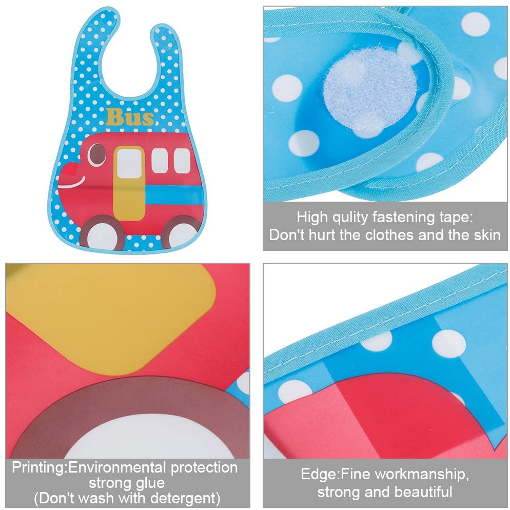 Lictin Unisex Baby Bib Set of 8 Waterproof EVA Baby Bandana Drool Bib Aprons for Infant Toddler 6 months to 6 years old (8pcs M) - Image 3
