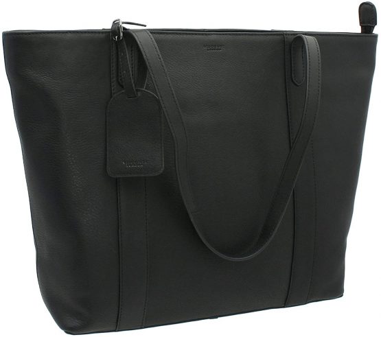 Visconti Platinum Collection Sofia 13in Laptop Leather Tote PLT20 Black - Image 3