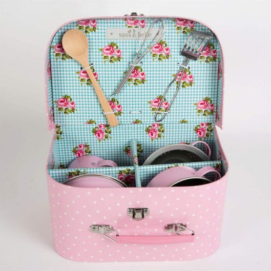 Sass & Belle Pastel Pink Play Cooking Set - Image 2