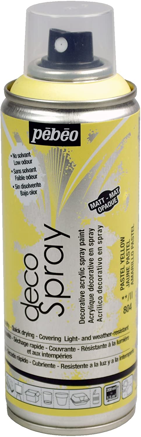 PEBEO 93804 200ml Decospray, Acrylic, Pastel Yellow, 16.5 x 5.2 x 5.2 cm, 200 ml (Pack of 1)