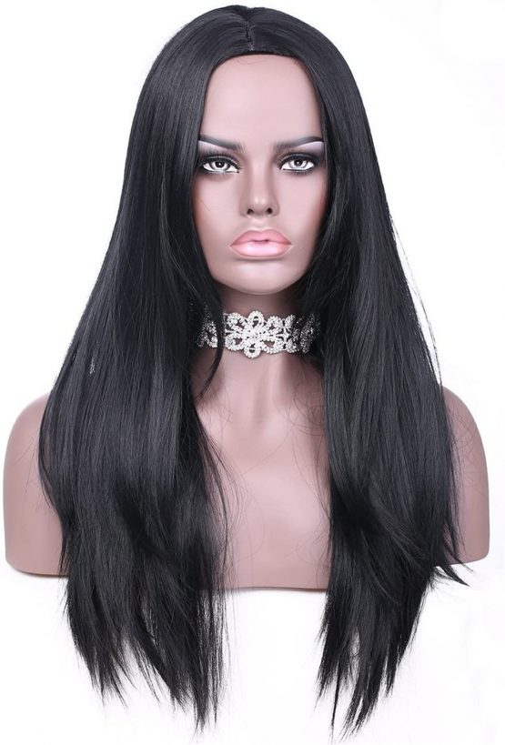 75cm Long Hair Heat Resistant Straight Cosplay Wig(Black)