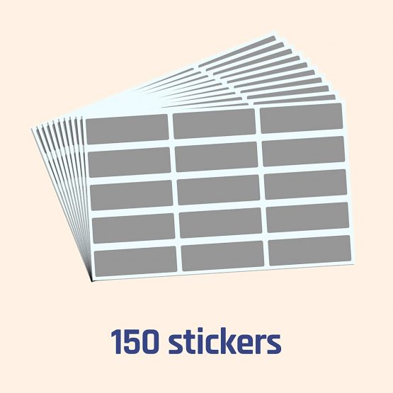 150 Pieces, 48 x 15 mm, Scratch Off Stickers Labels Grey Rectangle - Image 3
