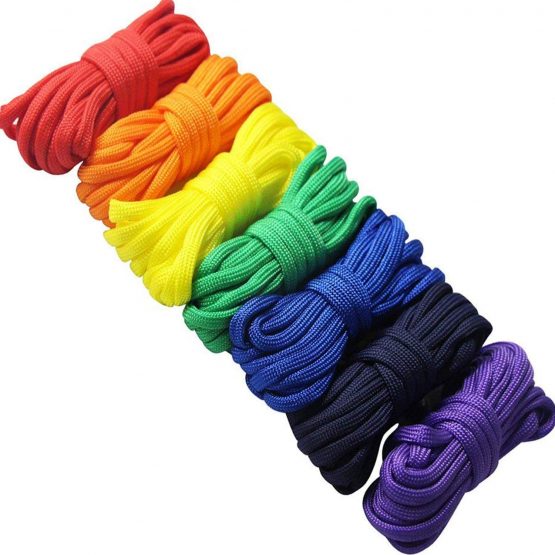 UOOOM 7 pcs Paracord Bracelet Cord Parachute Rainbow Rope Outdoor Survival Safe Rope Set for DIY Hand Woven 10 Feet - Image 2
