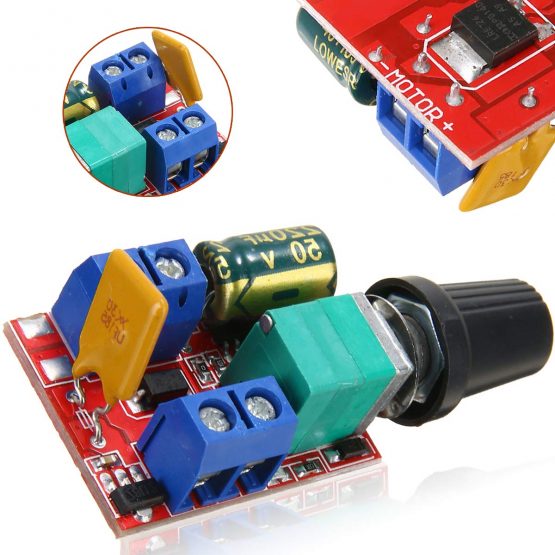 Youmile 2PACK 5A Motor Speed Controller module Mini DC Motor PWM Speed Controller switch control controller Switch LED Dimmer 3V 6V 12V 24V 35V Max 90W - Image 2