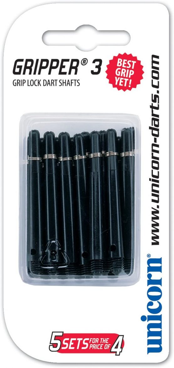 Unicorn Gripper 3 Shaft Set Value Shaft (Pack of 5) - Black, Medium