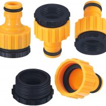4 Pack Plastic Garden Hose Tap Connector, 1/2 Inch and 3/4 Inch Size 2-in-1