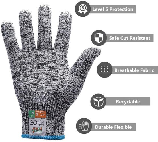 1Pair M Sunwuun Cut Resistant Gloves Work Gloves Level 5 Working Safety Glove Man Cut Proof Gloves for Kitchen Butcher Outdoor Work Protective Hands. - Image 3