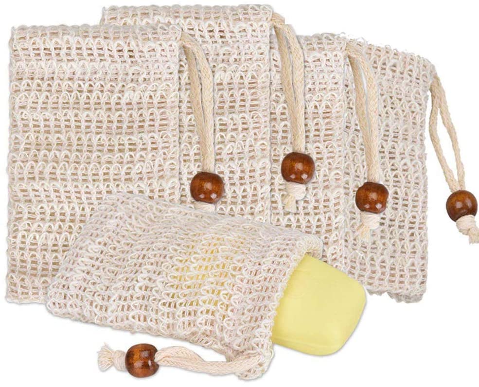 Sisal Soap Bag (5-Pack) Ideal for Body Scrub Save Soaps