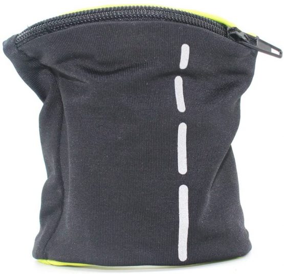 Boshiho Wrist Wallet Pouch: Unisex Zippered Reversible Wristband Pouch Runner’s Wrist Pocket for Running Hiking Walking(Black)