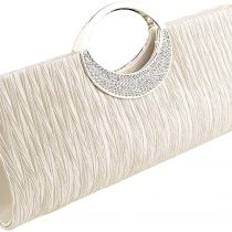 Tskybag Womens Tote Bag Ladies Crystal Diamante Clutch Purse Bridal Wedding Evening Party Handbag Black White Silver Wallet