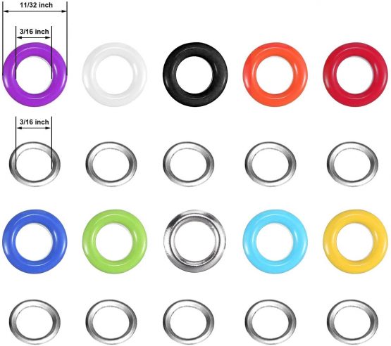 400 Sets 3/16 Inch Multi-Color Grommets Kit Metal Eyelets with Installation Tools and Instructor in Clear Box - Image 2