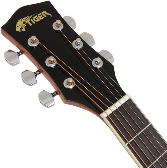 TIGER ACG1-NT | Small Body Full Size Acoustic Guitar for Beginners | Natural | Now with 6 Months Free Lessons Included - Image 3