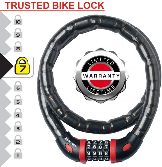 MASTER LOCK Bike Cable Lock [Combination] [1 m Cable] [Outdoor] 8226EURDPRO - Ideal for Bike, Electric Bike, Skateboards, Strollers, Lawnmowers and other Outdoor Equipments - Image 3