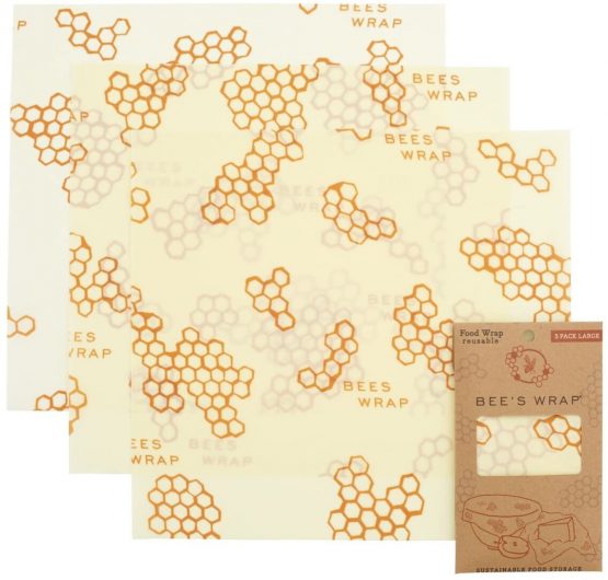 Bee’s Wrap Set of 3 Wraps - Large (33 x 35 cm), Beige