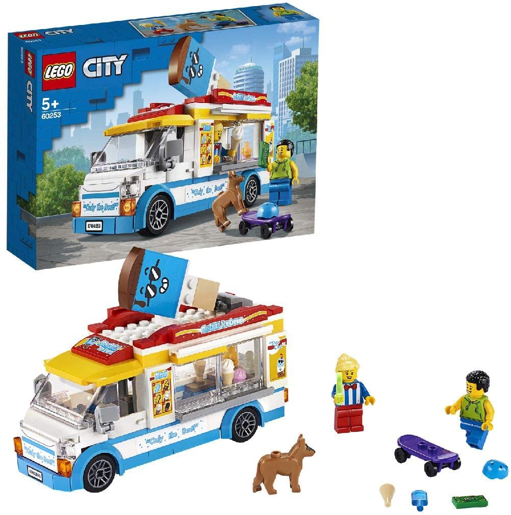 LEGO City Ice-Cream Van 60253 Playset, Featuring an Ice-Cream Van, Ice-Cream Lady and Skateboarder Minifigures