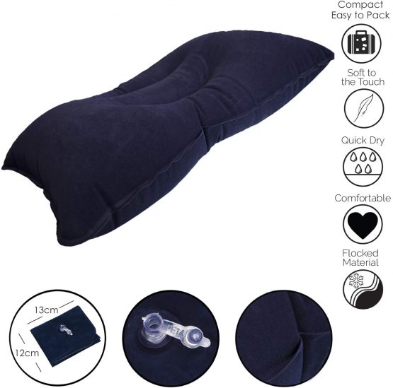 TRIXES Inflatable Pillow For Travel or Camping - Blow up Pillow -Twin Pack - Image 4