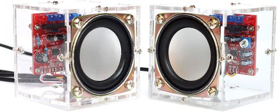 Gikfun Mini Advanced Electronic Transparent Speaker Box DIY Kit Sound Amplifier Music Audio 3Wx2 for Arduino Xmas Kids Gift Diy box EK1918U
