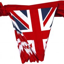 EHC 10 Meters Party Decor British Union Jack 100% Cotton Double Sided Patriotic Festival Decorative Bunting
