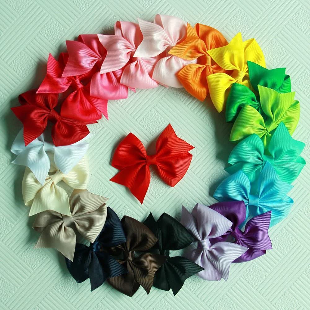 JOYOYO 20 Pcs Hair Bows for Toddler Girls Grosgrain Ribbon Bows with Alligator Clips Medium Size 3.5 Inch - Image 2