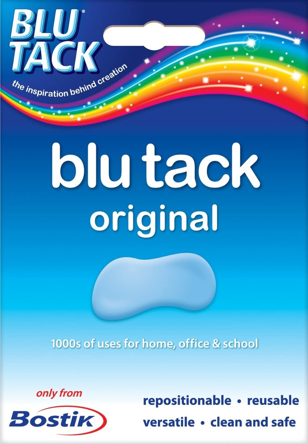 Bostik Blu-tack Original Mastic Putty Adhesive Non-toxic Blue 60g Ref 801103, Handy