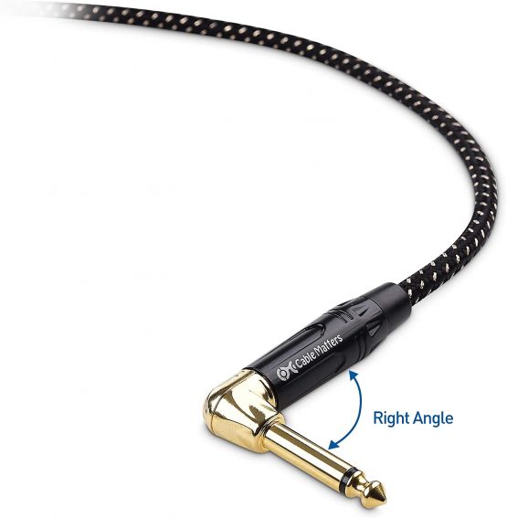 Cable Matters 2 Pack 6.35mm TS Straight to Right Angle Guitar Cable, 6.35mm Instrument Cable - 1.8m - Image 3