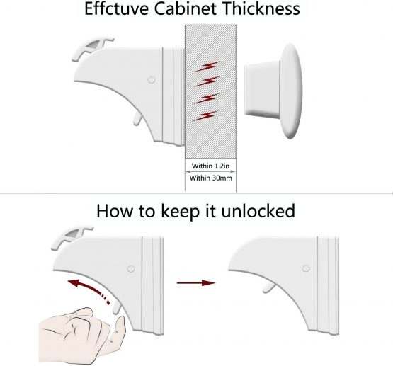 Dokon Child Safety Magnetic Cupboard Locks (10 Locks + 2 Keys), No Tools Or Screws Needed, Baby Safety Locks for Cabinets and Drawers - Image 4