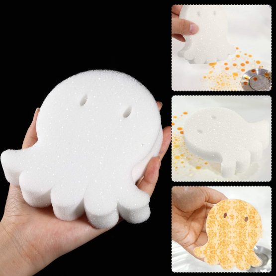 Boao 16 Pieces Creamy Oil Absorbing Scum Sponge for Hot Tub Swimming Pool and Spa (Octopus-shaped) - Image 3