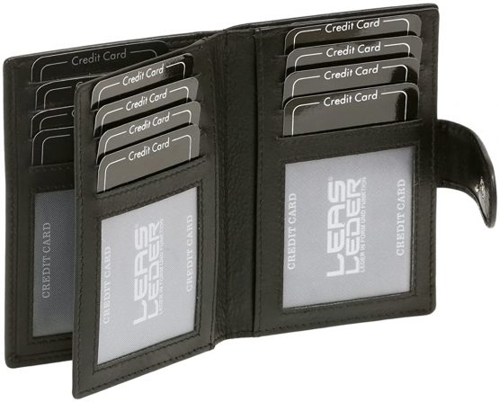 Credit Card Holder RFID Blocking LEAS, Genuine Leather, black - ''LEAS Card-Collection''