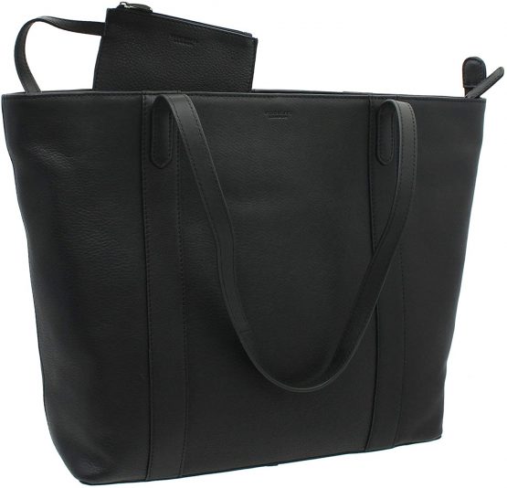 Visconti Platinum Collection Sofia 13in Laptop Leather Tote PLT20 Black - Image 4