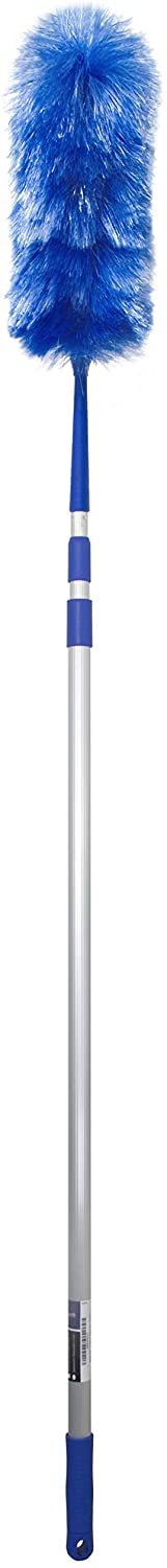 WinHux Extendable Feather Duster, Extra Long Telescopic Dusting Tool with Bendable Washable Head