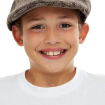 Smiffys Kids Flat Cap, Brown, Black, One Size