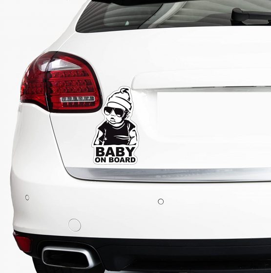 Baby on Board Sticker 12 x 7 cm Finest Folia Car Sticker UV Weatherproof Waterproof Hangover R042 (Boy, Baby on Board) - Image 2