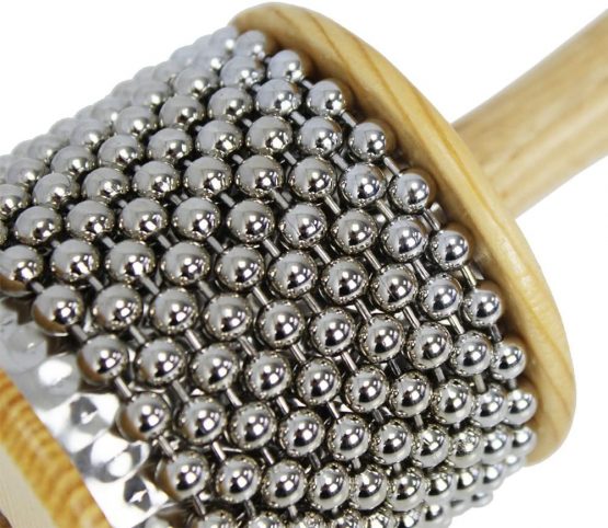 A-Star AP6101 Small Wooden Beaded Cabasa Afuche Shaker, Brown - Image 2