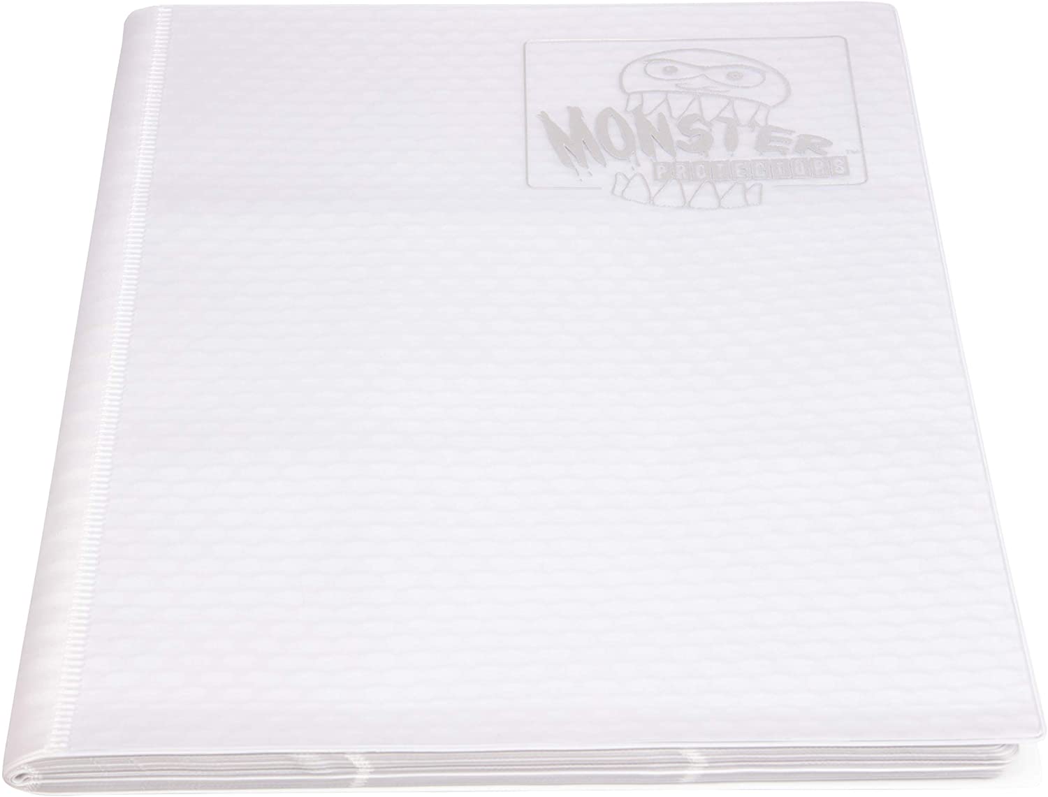 Monster 9 Pocket Trading Card Binder, Holofoil White w White Pages Album - Image 3