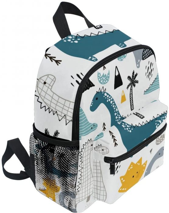 ISAOA Dino Scandinavian Style Backpack for Boys,Kid's Schoolbag for Kindergarten Preschool Toddler Baby Nursery Travel Bag with Chest Clip - Image 2