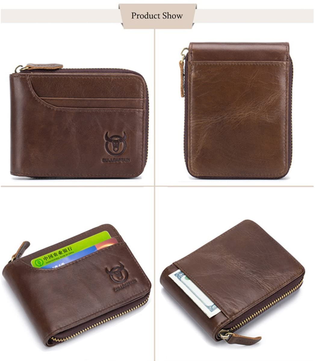 BULLCAPTAIN Leather Wallet Zipper Men Wallet - Image 4