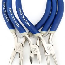 H&S 3 x Chrome Plated Jewellery Making Beading Mini Pliers Tools Kit Set Long Round Nose