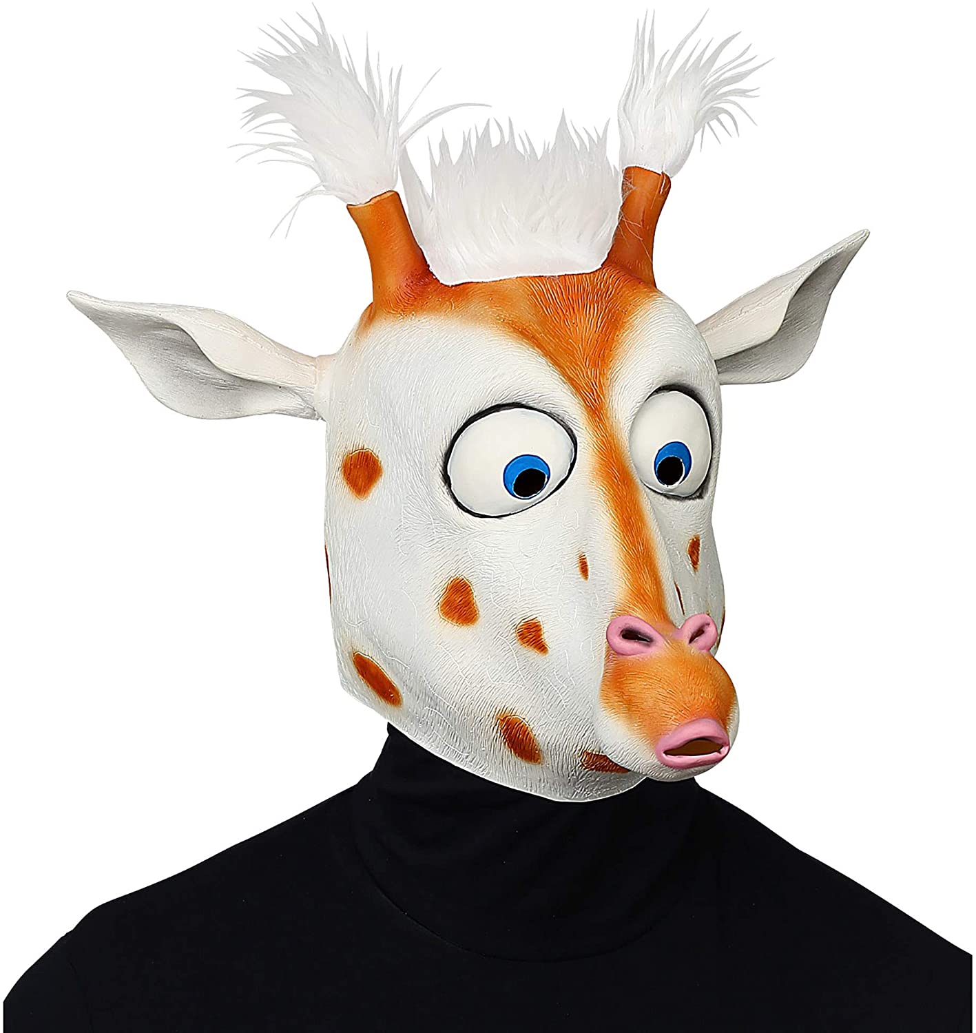 Widmann Srl WDM03303 Giraffe Latex Mask for Adults Multicoloured, Multi-coloured, Erwachsener
