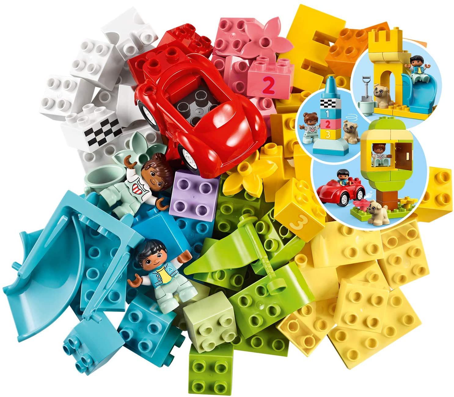 LEGO DUPLO Deluxe Brick Box, Fine Motor Skills Toys for 1+ Year Old Boys & Girls, incl. a Car, Number Bricks & Animal Figures - Image 4