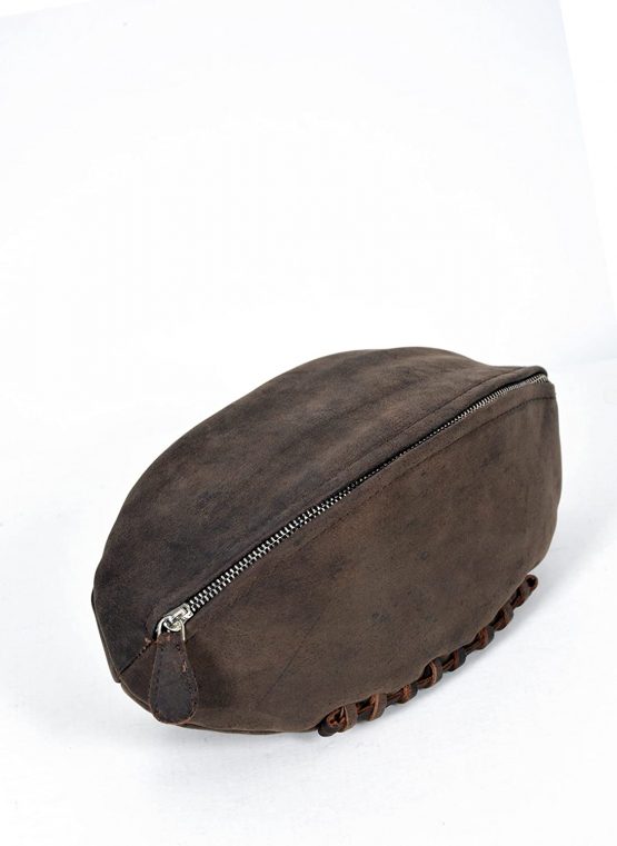 Lakeland Leather Real Leather Rugby Ball Washbag in Vintage Style with Waterproof Lining in Chocolate Brown - Image 2