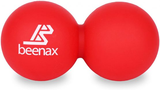 Beenax Peanut Massage Ball - Double Lacrosse Ball - Perfect for Trigger Point Therapy, Myofascial Release, Deep Tissue Massage, Yoga - Designed to Relieve Stress and Relax Tight Muscles (Red)
