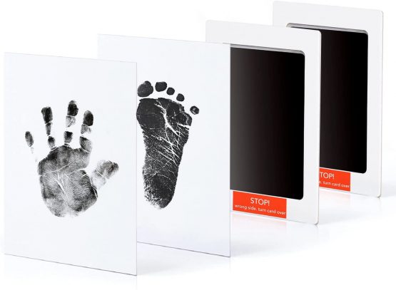 Norjews Baby Handprint and Footprint Photo Frame Kit for Newborn Boys and Girls, Safe Clean-Touch Ink Pad Included, Memorable Keepsake Box, Gift to New Parents for Christmas or Baby Shower - Image 2
