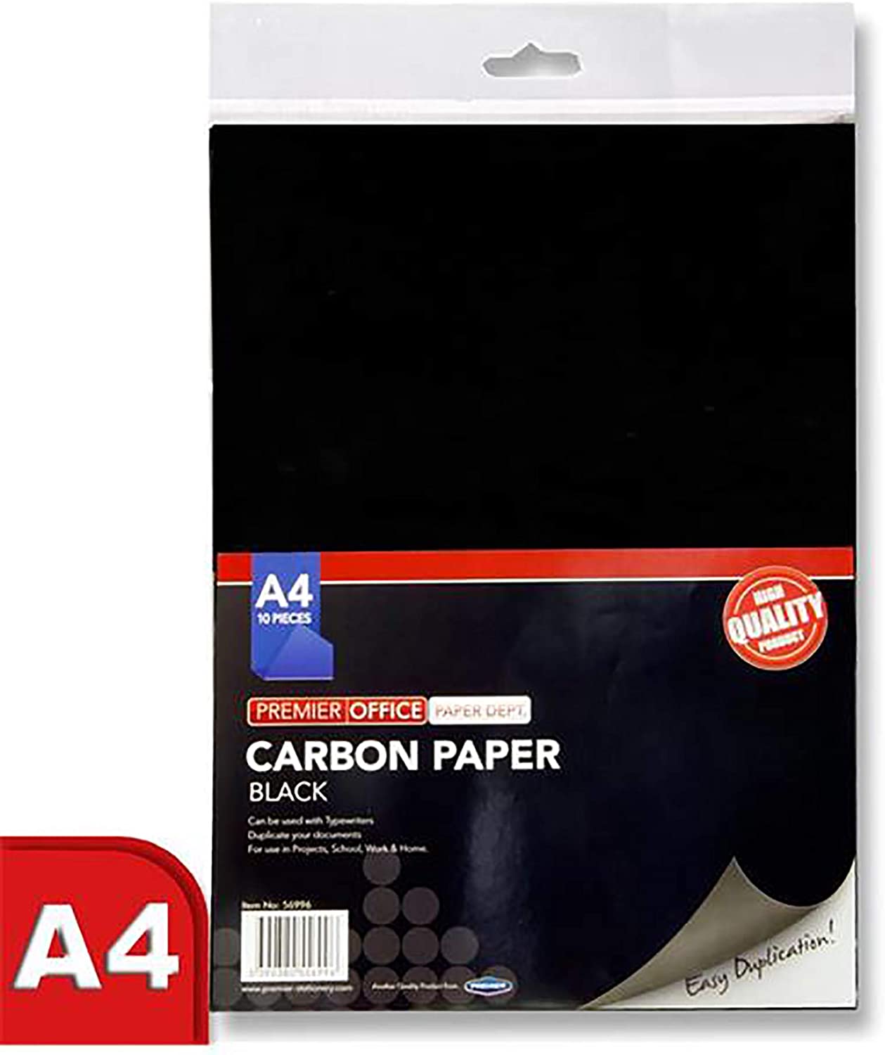 Premier Stationery H2756996 A4 Carbon Paper - Black (Pack of 10 Sheets) - Image 2