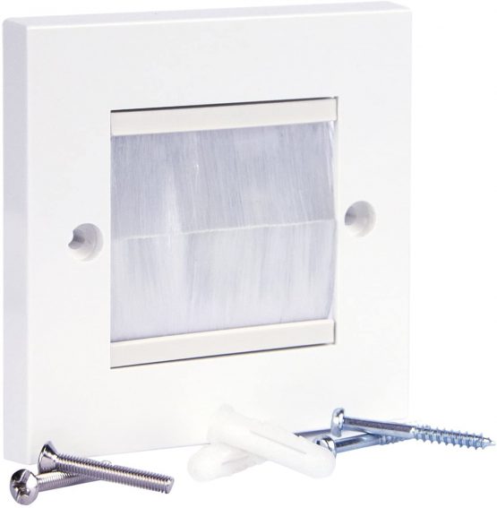 Philex 70435W Single Width Cable Faceplate - White - Image 2