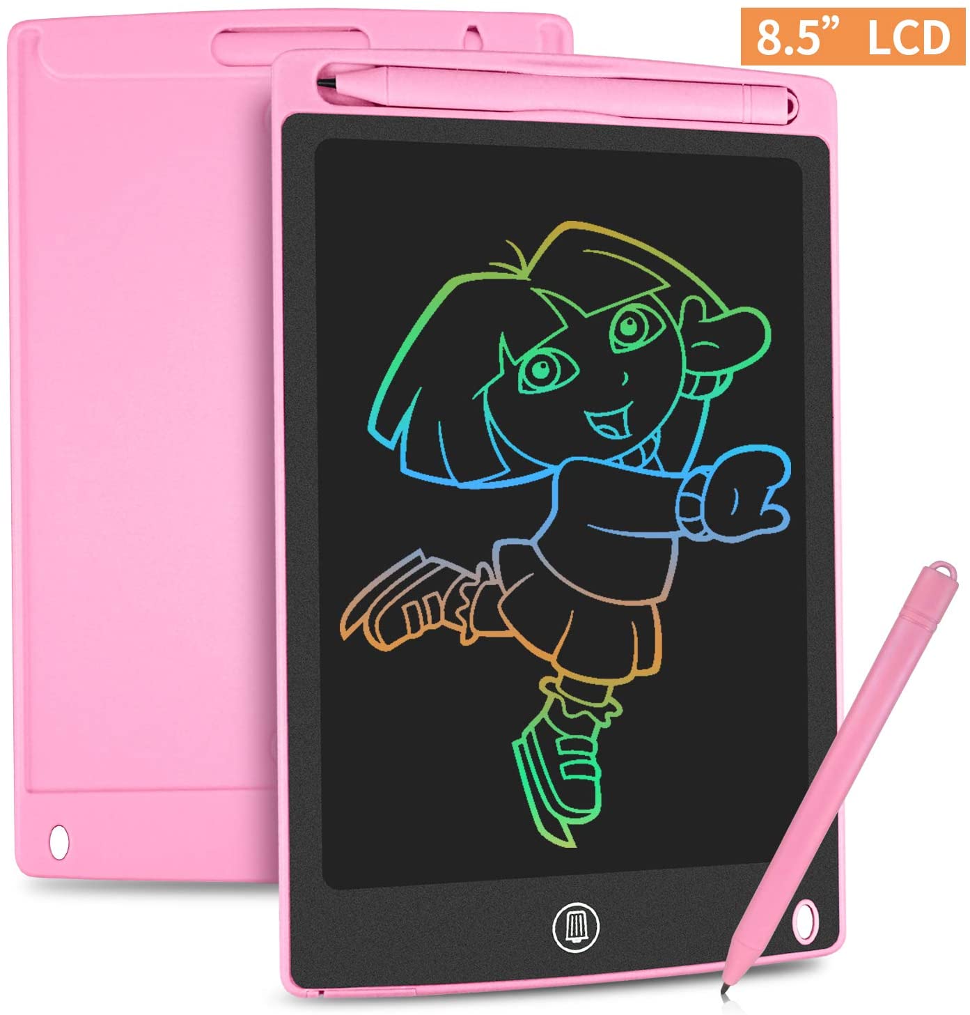 HOMESTEC Drawing Toys, Girls Gifts, Colored LCD Writing Tablet, 8.5 inch Educational Doodled Pad, Kids Sensory Learning (Pink)